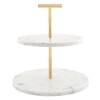 Santa Barbara Design Studio 2-Tiered Marble Tray with Gold Metal