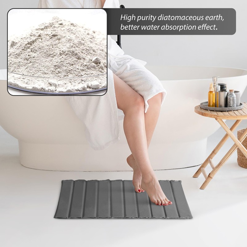 Volminex Stone Bath Mat, Foldable Diatomaceous Earth Non Slip Bath