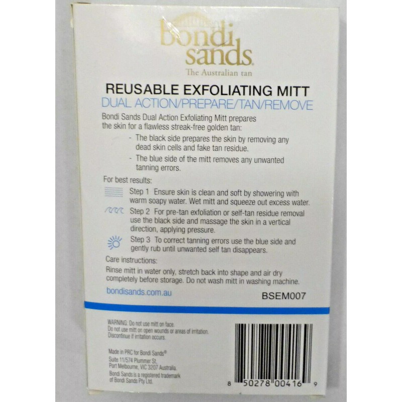 BONDI SANDS The Australian Tan Reusable Exfoliating Mitt, New in