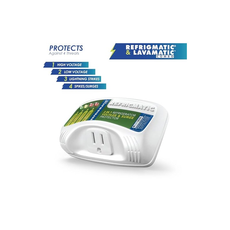Combo de dos protectores de sobretensiones electrónicos Refrigmatic para refrigeradores