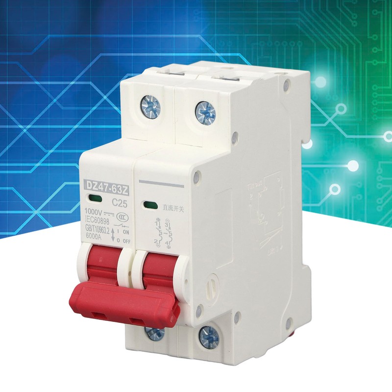 Circuit Breaker 2P DC 1000V MCB 25A DIN Rail Mount