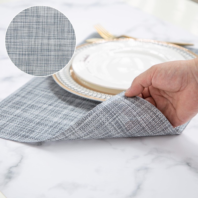 Counfeisly Vinyl Placemats Set of 8, Easy Clean Woven Vinyl