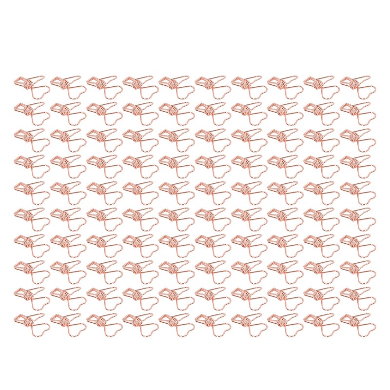 100 Pcs Binder Clips Hollow Heart Shape Strong Clamping Force