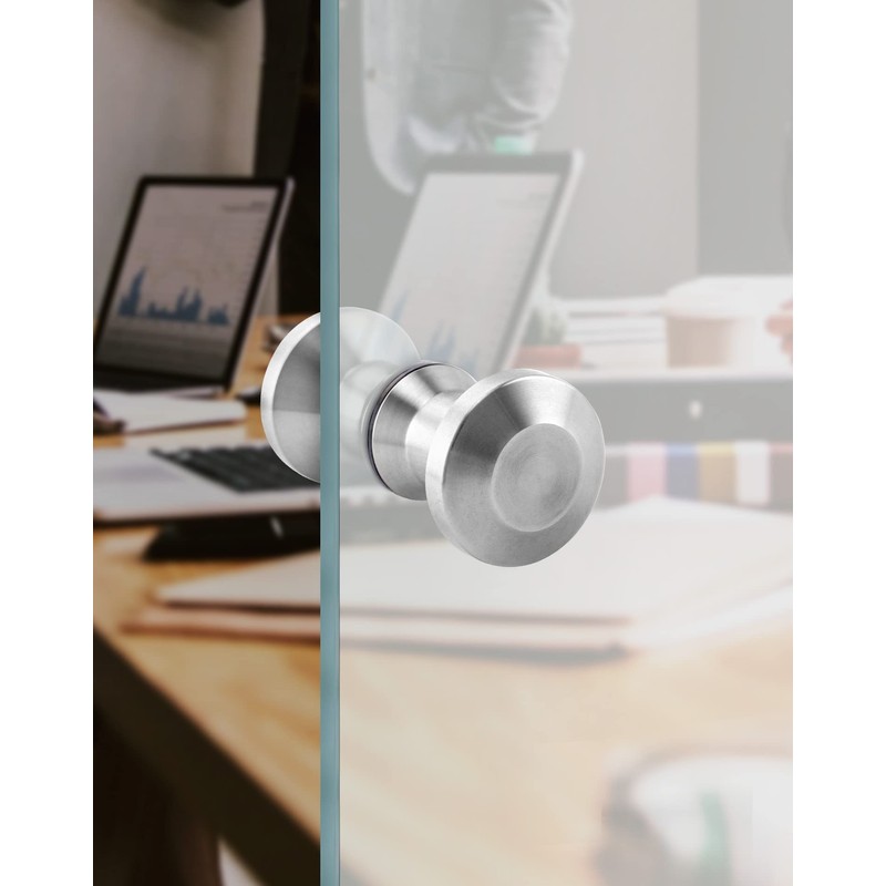 QWORK® Shower Door Knobs, 304 Stainless Steel Shower/Bath Pull Handle,