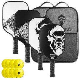 Bison Paddles: Carbon Graphite Pickleball Paddles - Lightweight Pickleball Rackets | Honeycomb Composite Core Improves Pickle Ball Placement and Increases Power | Durable Unibody Construction