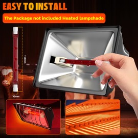 TobeBright 175W R7S Chicken Coop Heat Lamp Bulb,Repalcement Heater Bulb Heater Accessories for Chicks Or Ducklings,Heat Lamp for Cat Dog Pup,Adjustable Temp for Livestock Brooder Box Supplie