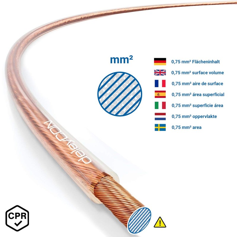 deleyCON 25 m Speaker Cable 2 x 0.75 mm² Copper-Coated