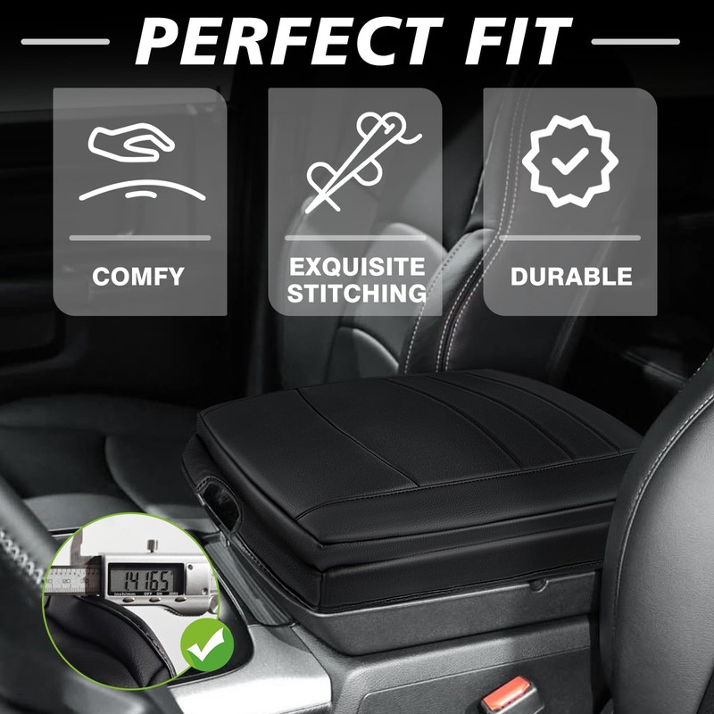 Muslogy Center Console Armrest Cover Compatible with Dodge Ram1500/2500/3500 2013-2018