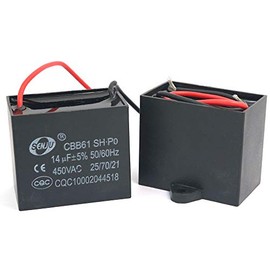DollaTek 2Pcs CBB61 14uF 450V AC 50/60Hz Air Conditioner Fan Motor Running Capacitor