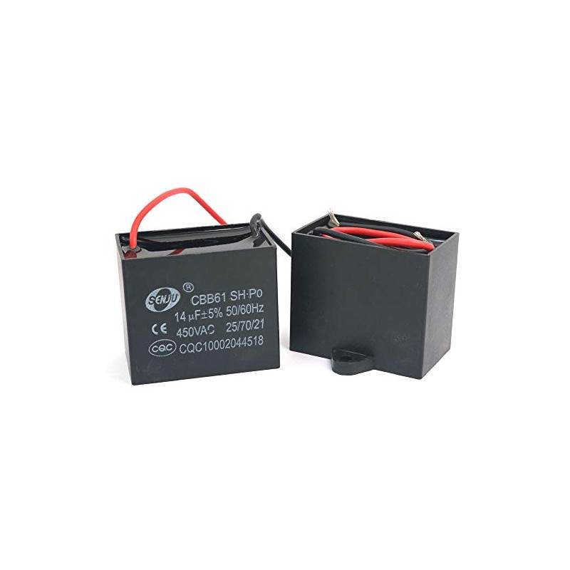 DollaTek 2Pcs CBB61 14uF 450V AC 50/60Hz Air Conditioner Fan