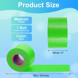 PATIKIL Colored Masking Tape 50mm x 50 Meters, Color Code Labeling Tape for DIY Craft Science Lab Organizing, Green
