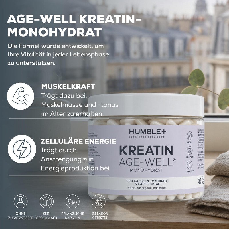 HUMBLE+ Creatine Monohydrate Age-Well® Capsules - 300 Capsules - 2