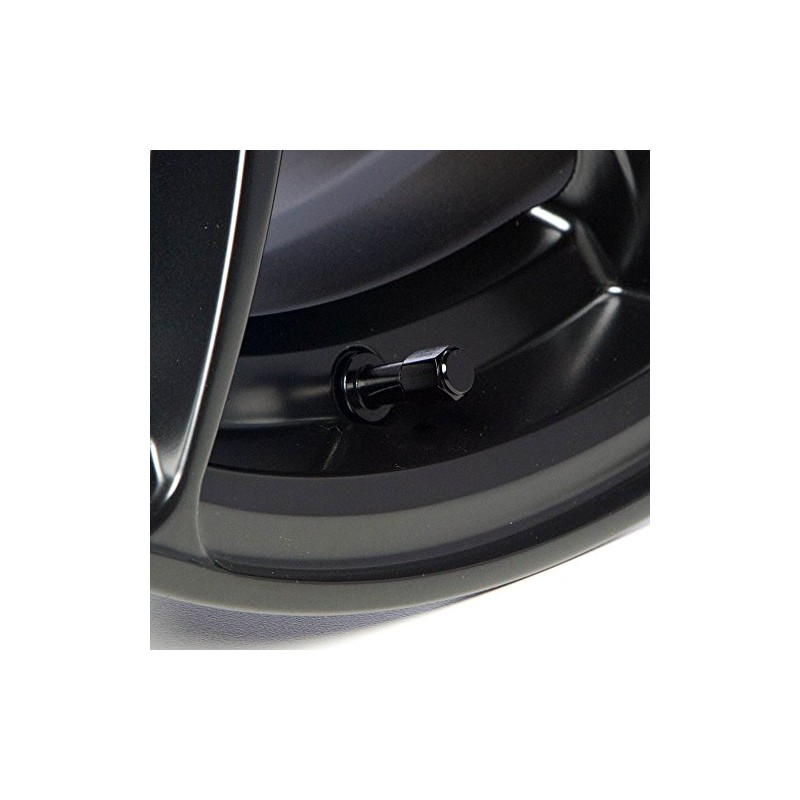Circuit Performance Tapones de válvula de aluminio negro serie VC5