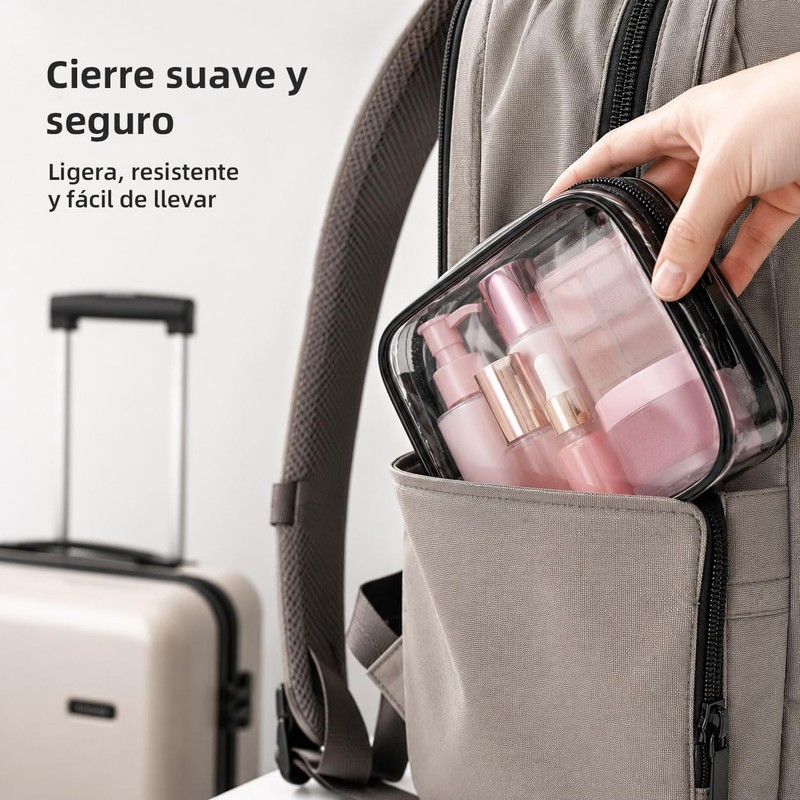 Set de 3 Bolsas de Maquillaje Transparentes de Viaje