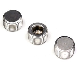CEKER Stainless Steel 3/8" NPT Male Thread Pipe Plug Internal Hex Socket Pipe Fitting 3packs