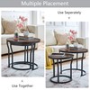Hoctieon Nesting Coffee Tables, Round Nesting Tables Set of 2,