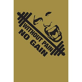 Without Pain No Gain: Fitness Journal. Format A5, 120 pages, fine light grey lined. Daily entries, notes and physical fitness journal. Notebook for your fitness and bodybuilding progress
