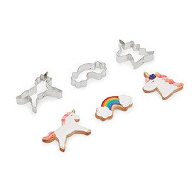 Fox Run Unicorn and Rainbow Cookie Cutters, Set of 3, Stainless Steel