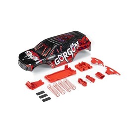ARRMA Gorgon Painted Decaled Trimmed Body Set (Blk/Red), ARA402354