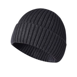 FREEBIRD99 Fold Winter Beanie Hat for Men Women Knit Cuffed Daily Beanie Toque Skull Cap (Black)