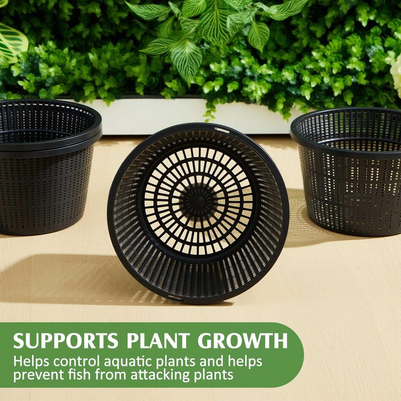 Weysat 8pcs Pond Plant Baskets Hydroponic Baskets 8.3 Inch Round