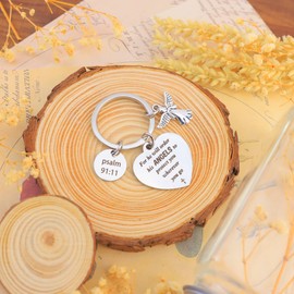 Christian Gifts for Women, Guardian Angel Gifts, Christian Gifts, Christian Gifts for Men, Guardian Angel Keyring, Religious Gifts, Baptism Gifts, Bible Verse Prayer Blessing Religious Faith Gifts