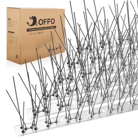 OFFO Bird Spikes Pre-Assembled for Pigeons Birds, Cover 48.7 Feet Durable Bird Spikes with Stainless Steel for Fence Roof Mailbox Window
