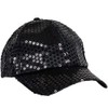 sowest Sequin Baseball Cap Black
