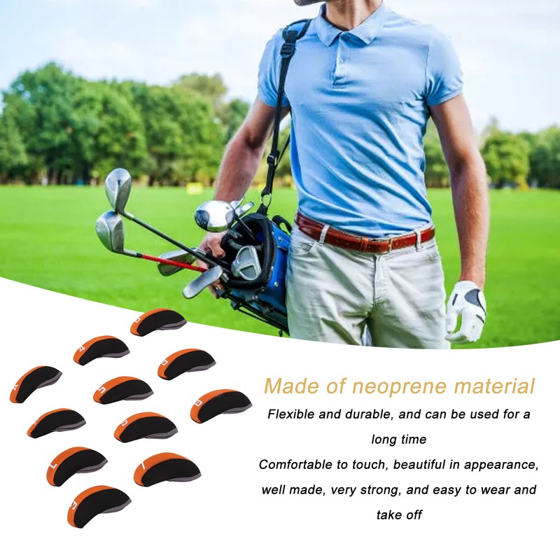 11PCS Golf Club Head Covers Neoprene Numbered Golf Club Head