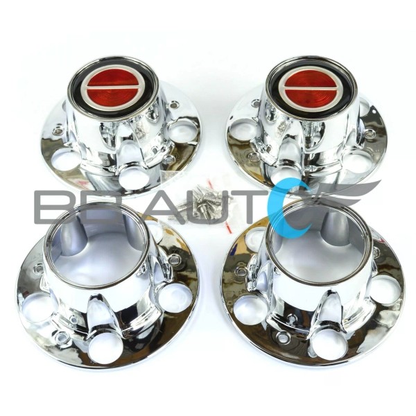 Aftermarket Products New 4x4 Chrome & Red Wheel Center Caps