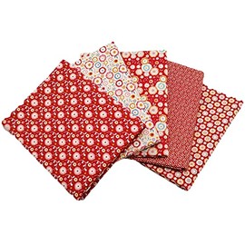iNee Fat Quarters Fabric Bundles, Precut Cotton Fabric Squares for Sewing Quilting, 18 x 22 inches, Cherry Red