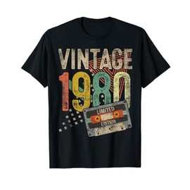 Vintage 1980 45th Birthday Gifts For Men Women 45 Year Old T-Shirt