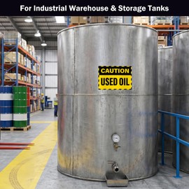 Anobell Caution Used Oil Labels - 20 Pack 7"x5" Adhesive Vinyl Stickers