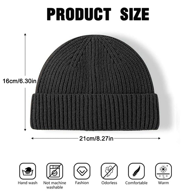 EODKSE Mens Winter Hat, Warm Knitted Cuffed Hat, Soft and