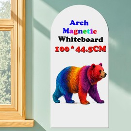 Lnepnw Magnetic Dry Erase Whiteboard Wall Arch Decal 40"x17.3" Self Adhesive White Board Sticke with Marker for Kid Whiteboard Stick Wall Contact Paper Peel and Stick Wallpaper Office Home