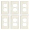 6-Pack Duplex Outlet Cover Plate, Decorative Light Almond Switch Plates