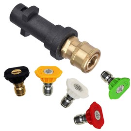 Pressure Washer Adapter Kit 1/4'' Quick Connect Nozzle, Compatible with Karcher Pressure Washer Models, Easy Attachment for Various Accessories