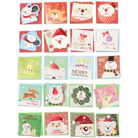 20 Pack Mini Christmas Greeting Cards & Envelopes, Cute Stweety Small Size 3"x 3" Merry Christmas Greeting Cards Festival Color (Pack of 20)