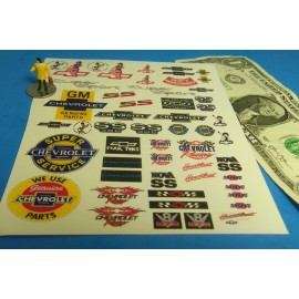 Donna's HO 1:87 Railroad Train STICKERS, BUILDING SIGNS,CHEVY RULES CUT &  PEEL STICKER