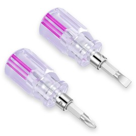 2 PCS Stubby Screwdrivers Small Flathead Screwdriver, Short Screwdriver Set, Compact Short Screwdrivers for Tight Spaces, Computer, Glasses, Sewing Machine and DIY Repairing