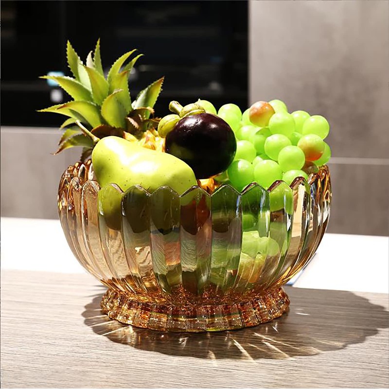 Rxcvkmw Glass Candy Plate with Cover, Crystal Candy Bowl, Fruit