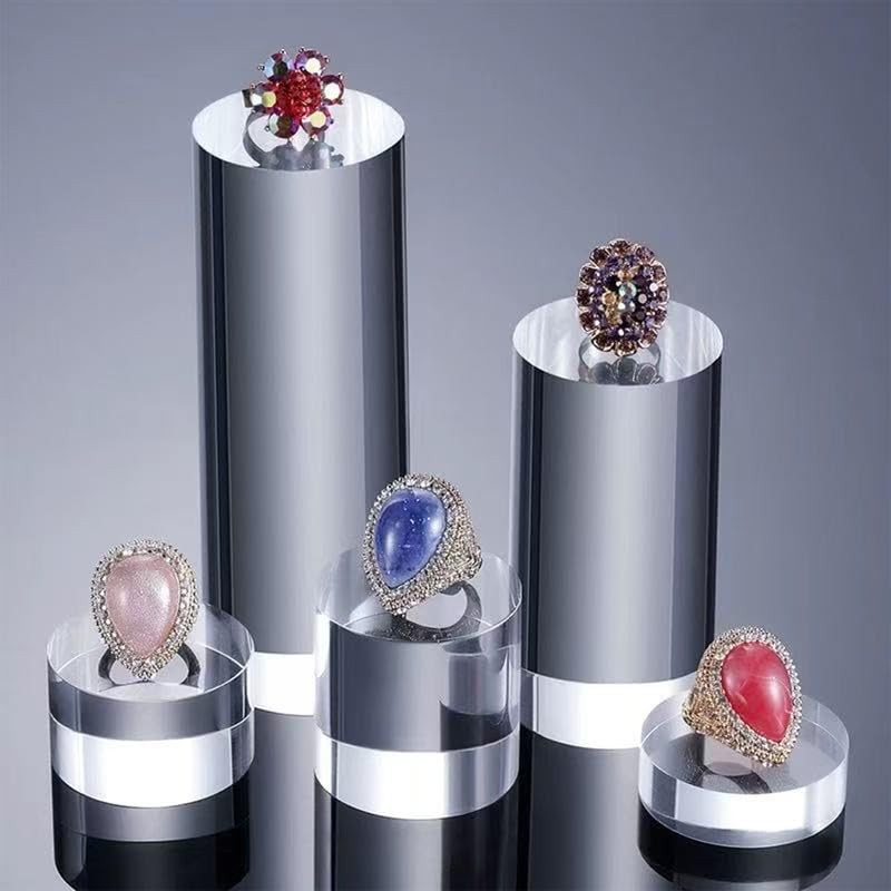 Mcoser Acrylic Cylinder Display Stand 3*5CM Clear Solid Acrylic Display