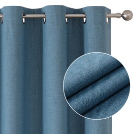Joydeco Blackout Curtains 84 Inches Long 2 Panels Burg, Room Darkening Curtains for Bedroom, 100% Black Out Textured Thermal Drapes Privacy Protection 2 Panels Set(W52 x L84 Inch, Sky Blue)