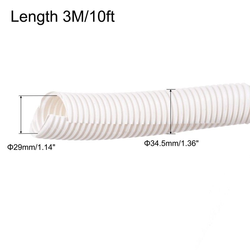 sourcing map Split Wire Loom Tubing PE Corrugated Pipe Conduit