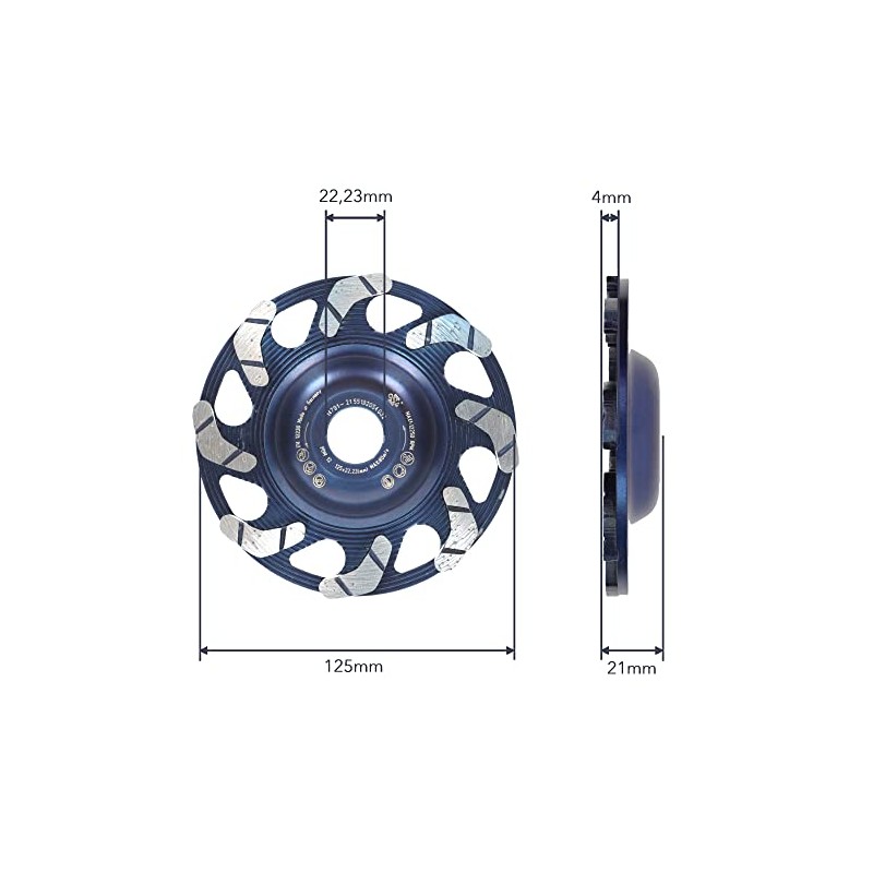 PRODIAMANT Diamond Grinding Disc 125 mm Concrete Universal ST49 ProfiPlus