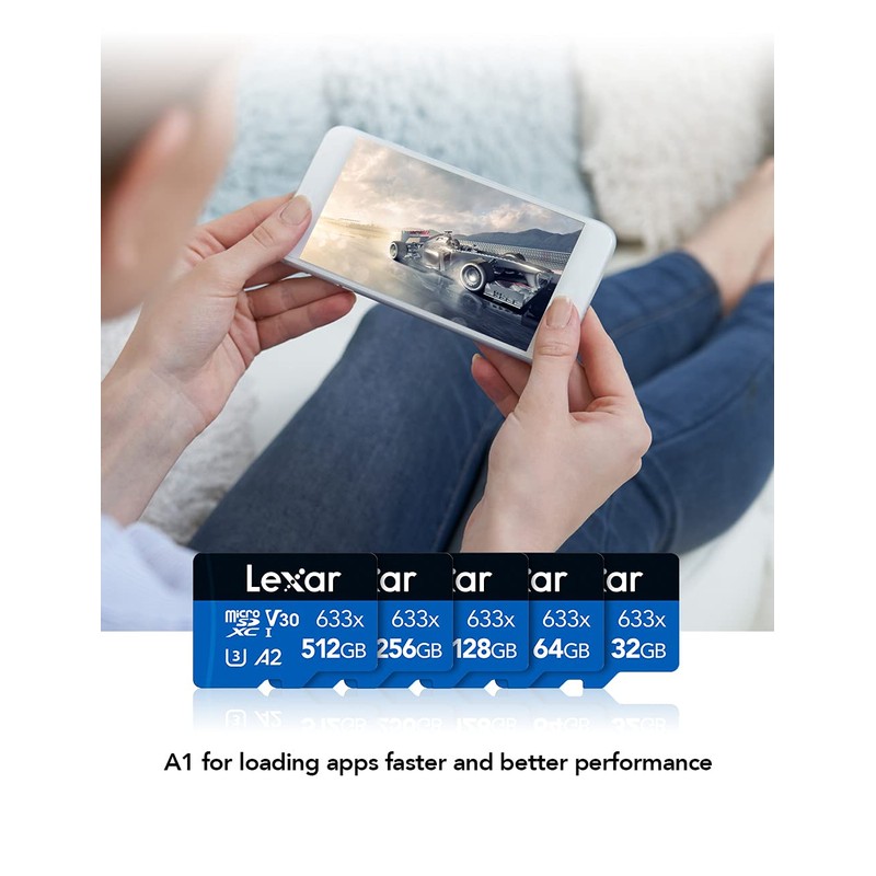 Micro SDHC con adaptador SD, Negro/Azul, 128 GB