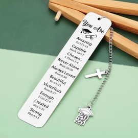 Class of 2025 Graduation Gifts for Him Her Girls Boys, 2025 Christian Bookmark Kindergarten 5th 8th Grade College Graduation Gifts for Women Men, End of Year Students Gift from Teacher