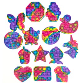 14 Pack Pop Fidget Sensory Toys Party Favors for Kids 4-8 8-12 Year Boys Girls Mini Fidget Toy Bulk Bubbles Popper for Easter Goodie Bag Stuffers Stress Toy for Birthday Classroom Prizes Toddler Toys