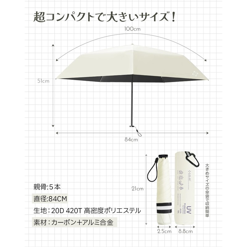Lilac Folding Umbrella, blue (pale), 50 cm