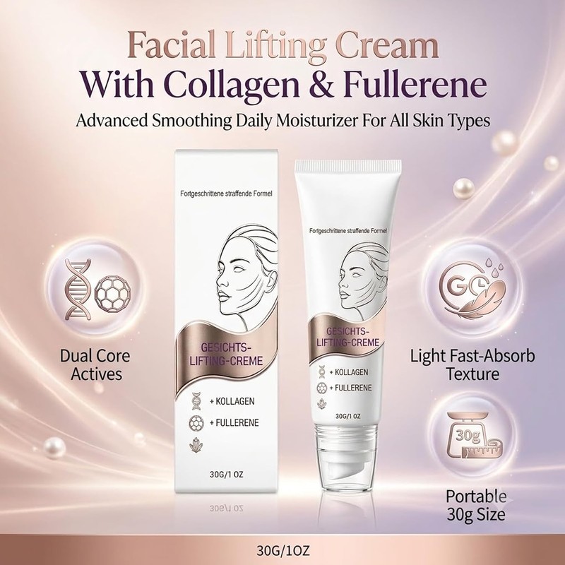 Crema Reafirmante de Cuello y Rostro con Colágeno y Fullereno